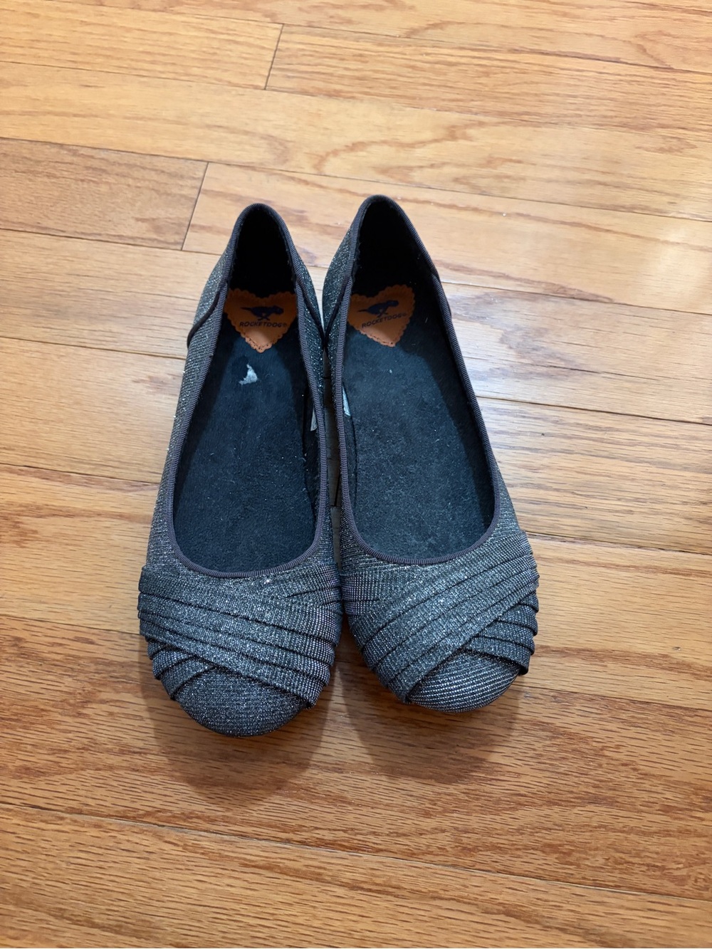 Rocket Dog Women's Sparkle Ballet Flats in Charcoal Gray